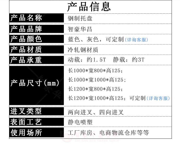 鋼托盤信息展示